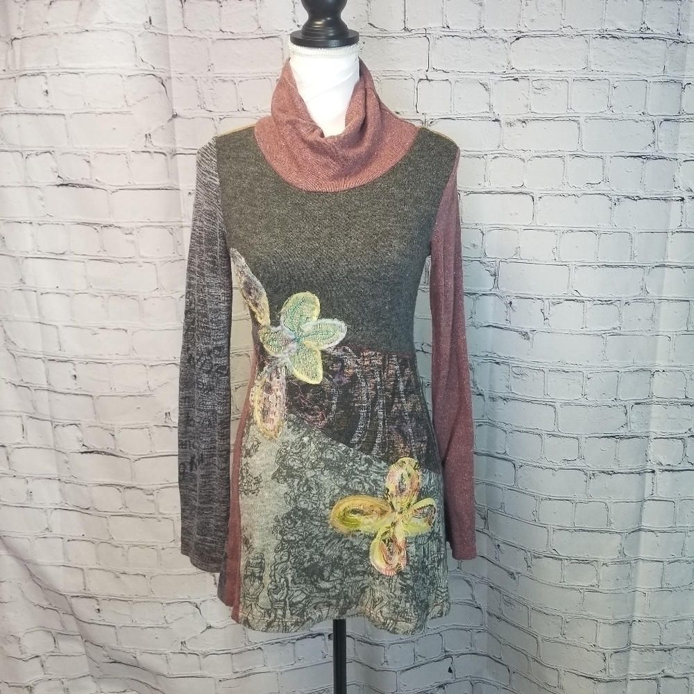 Y2k Bella Carra Art To Wear Artsy Sweater knit dress Atw - Picture 4 of 15